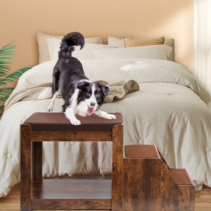 Archie Oscar Pet Bunk Bed With Removable Step For Dogs And Cats Multi Level Bed Window Perch Seat Platform With Cushion And Cat Scratch Pad Indoor Use Wayfair